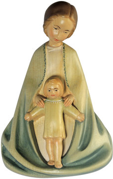 Madonnenrelief Beschütze mich LM206 (19 cm, lasiert)