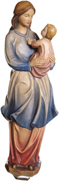 Mutter mit Kind - zum Hängen LM222 (22 cm, lasiert)
