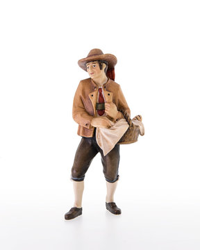 Hirt mit Brotkorb LE10101-08 (12 cm, lasiert)