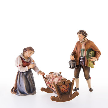 Hl. Familie 3 - teilig 1A+2+3 LE10101-S3B (12 cm, lasiert)