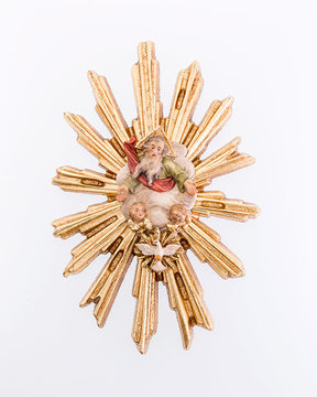 Gloriole mit Gottvater u. Hl. Geist LE10101-107 (12 cm, lasiert)