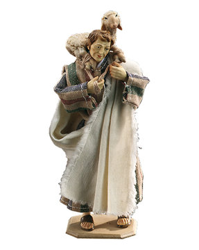 Pastore con pecora sulle spalle LE10903-421 (12 cm, colore)
