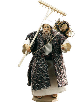 Nonno con cesta e rastrello LE10903-451 (12 cm, colore)