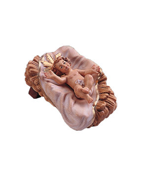 Jesukind mit Wiege 2 - teilig LE10700-01B (10 cm, lasiert)