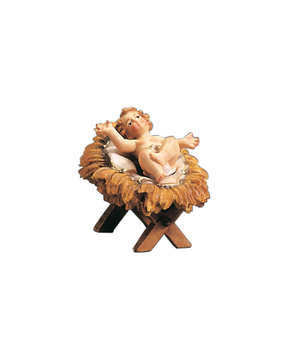 Jesukind mit Wiege 2 - teilig LE10700-01G (10 cm, lasiert)