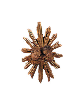 Gloriole mit Engelskoepfen LE10700-101 (12 cm, lasiert)