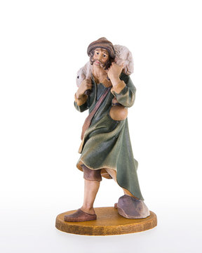Pastore con agnello sulle spalle LE10600-09 (10 cm, colore)