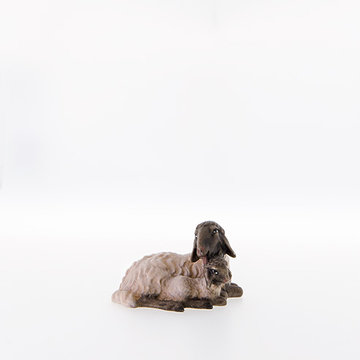 Sheep with black head and lamb LE21207-AS (3,94", color)