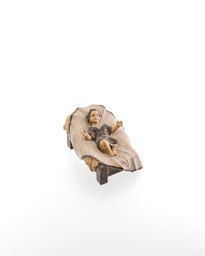 Infant Jesus with cradle LE10000-01 (4,72", stained 3 col.)