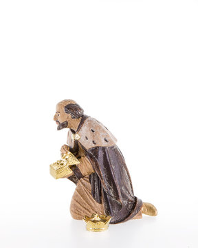 Wise Man kneeling (Melchior) LE10000-05 (4,72", stained 3 col.)
