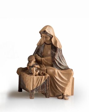 Maria mit Jesukind LE10000-02 (12 cm, 3f.gebeizt)