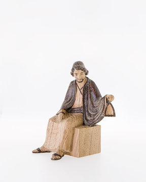 Hl.Josef mit Laterne LE10000-03 (12 cm, 3f.gebeizt)