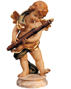 Stehender Engel mit Fagott LE10250-D (6 cm, lasiert)