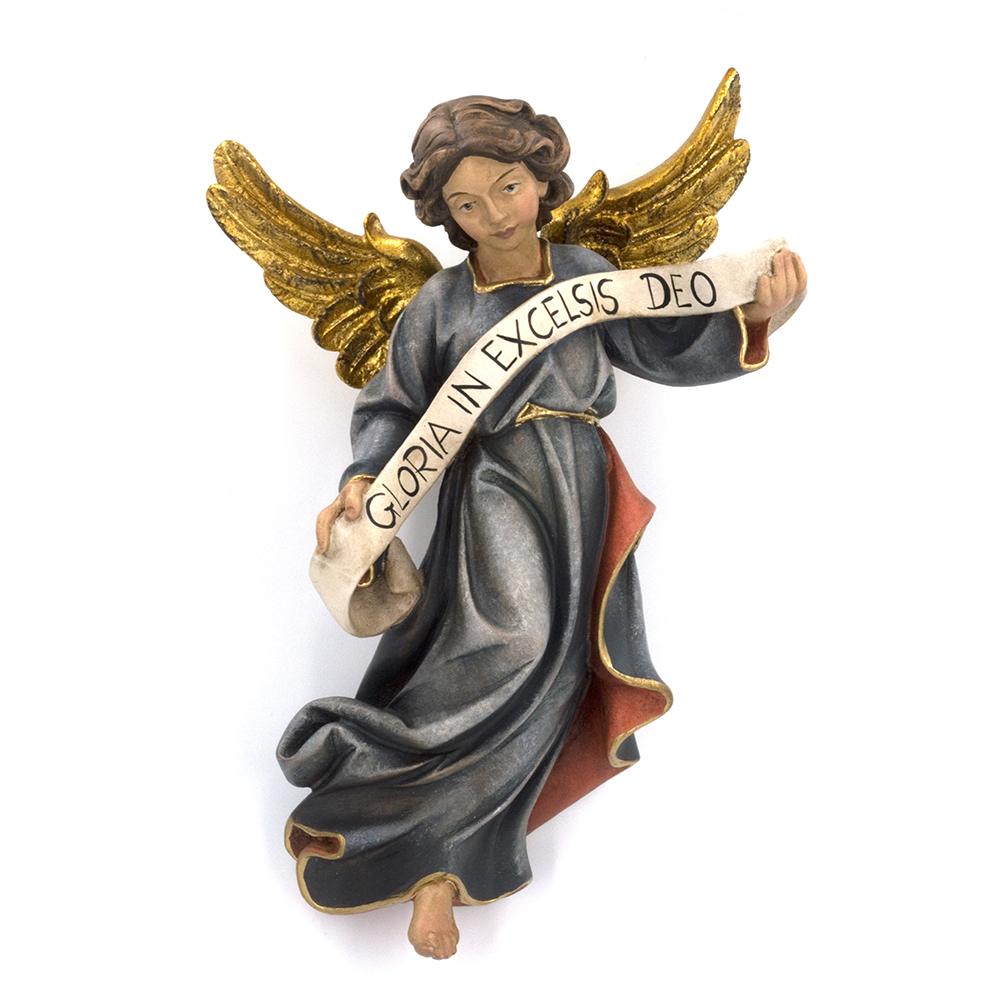 Flying Angel Woodcarving, nativity and chess set in wood - Italy