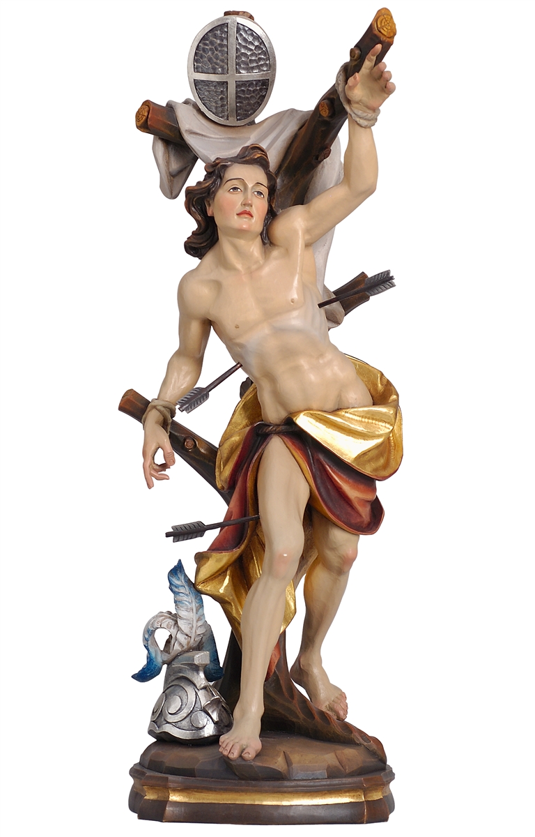 St. Sebastian Woodcarving, nativity and chess set in wood - Italy