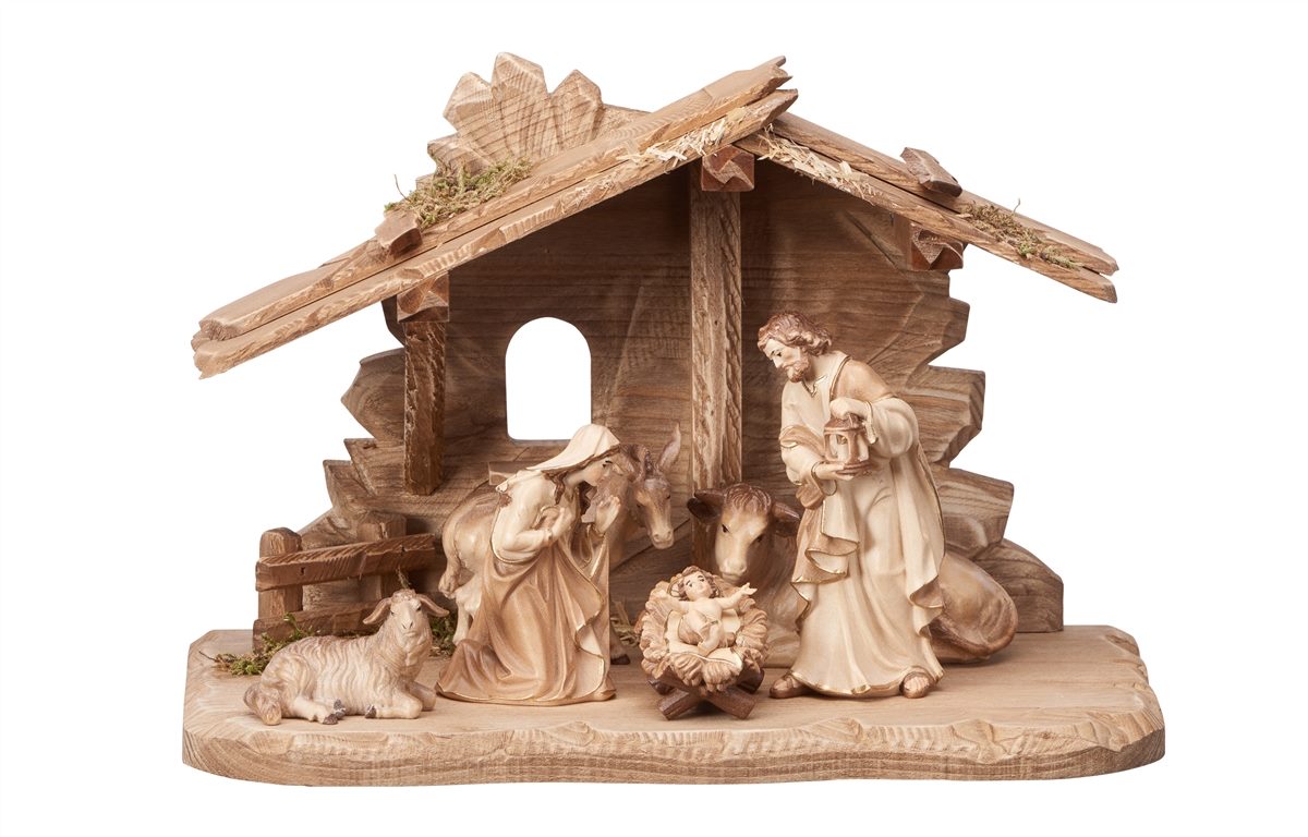 5" Series Wooden Pieces 15 Piece Kostner Nativity Scene by PEMA Woodcarvings 