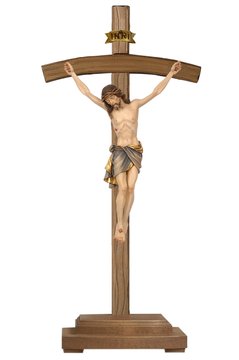 Christus Siena auf Stehkreuz gebogen PE709001 (8 cm, lasiert)