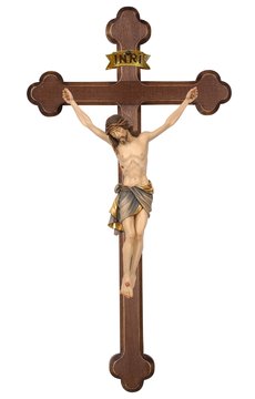 Christus Siena auf Balken gebeizt Barock PE723000 (12 cm, lasiert)