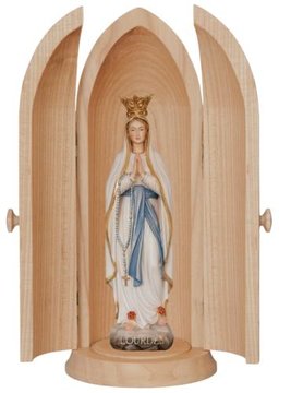 Nicchia con madonna di Lourdes incoronata SA501 (12 cm, colore)