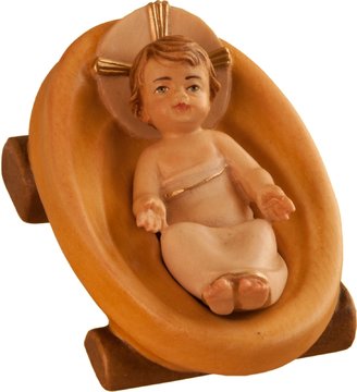 Jesukind mit Wiege lose SA1606 (12 cm, lasiert)