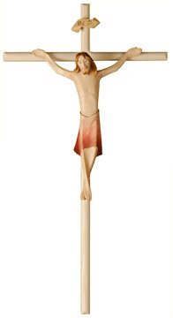 Kruzifix Raphael, mit geradem Kreuzbalken SA3142 (16 cm, lasiert)