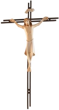 Kruzifix Raphael, mit Stahlbalken in Corten 2Fach SA3143 (0 cm, ?)