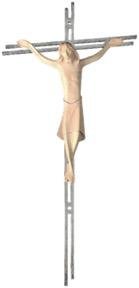 Kruzifix Raphael mit Stahlbalken 2Fach SA3147 (16 cm, lasiert)