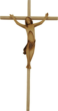 Kruzifix, einfach, mit geradem Kreuzbalken SA3160 (5 cm, lasiert)