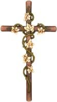 Kreuz mit Efeuranken, Holz geschnitzt SA3161 (20 cm, lasiert)