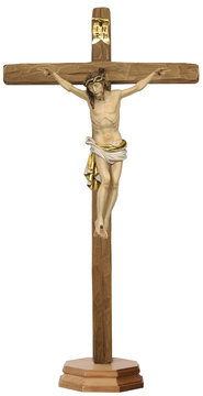 Dolomiten Kruzifix auf Standkonsole SA3163S (13 cm, lasiert)