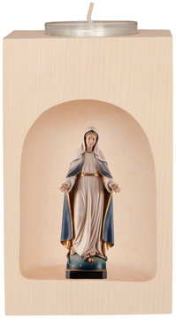 Portacandela con Madonna delle Grazie in nicchia SA33009 (13 cm, colore)