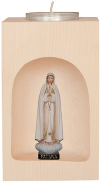 Portacandela con nostra signora di Fatimá SA33409 (13 cm, colore)