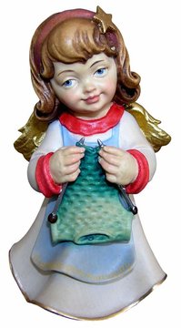 Engel mit Strickzeug SA6020 (8 cm, lasiert)