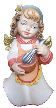 Engel mit Schneebesen SA6030 (5 cm, lasiert)
