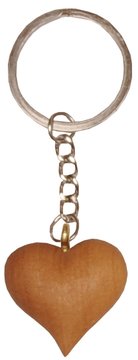 Portachiavi - con quore legno pregiato SA35 (3 cm, colore)