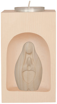 Portacandela con maria che prega moderna SA10549 (13 cm, colore)