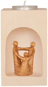 Porta candela con harmonia di famiglia nella nicch SA10699 (13 cm, naturale)