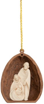 Nußschale mit Hl. Familie SA15501 (4 cm, lasiert)