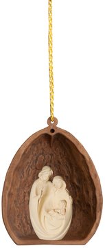 Nußschale mit Familiensegen Holz mit Kordel SA27991 (4 cm, lasiert)