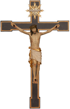 Kruzifix Classico mit Hl. Geist auf roman. Kreuz SA30838 (22 cm, lasiert)
