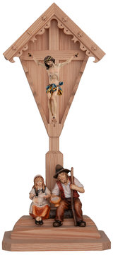 Feldkreuzgruppe b mit Mädchen und Hirten SA31792 (33 cm, lasiert)