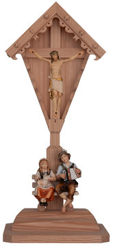 Feldkreuzgruppe c mit Mädchen und Musiker SA31796 (47 cm, lasiert)