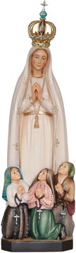Fatima Muttergotes mit Hirtenkinder, offerne Krone SA33432 (27 cm, lasiert)