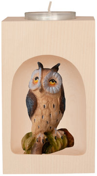Candle Holder with owl in the niche SA43309 (5,12", color)