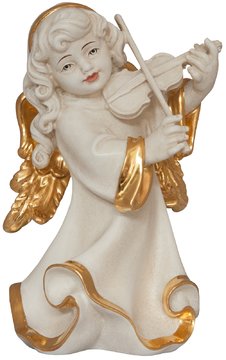 Aplin Angel with violin in ivory color SA5330W (7,87", real gold)