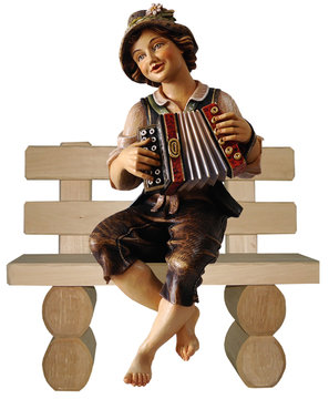 Ragazzo seduto sulla banca SA6140 (10 cm, colore)