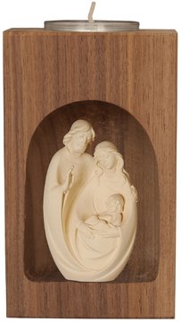 Teelichthalter mit Familiensegen SA7501 (13 cm, lasiert)