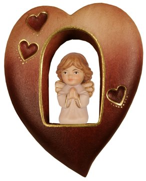 Guardian Angel in heart in wood SA8030 (3,94", color)