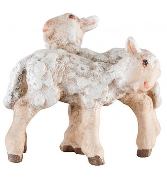Lämmerpaar stehend SA29686 (10 cm, lasiert)