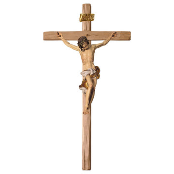 Rosenkranz modern – Jesus im Kreuz Kreuzchen aus Olivenholz (Nr. 9)
